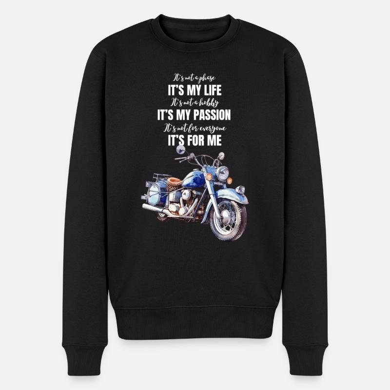 Motorrad Chopper Motorradfahrer Biker Lebensgefühl - Männer Premium Bio Pullover - Schwarz