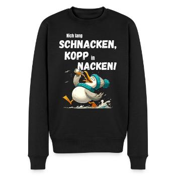 Hamburg Vatertag Urlaub Party Möwe Alkohol Lustig - Männer Premium Bio Pullover - Schwarz - Vorne - Nico (187cm)
