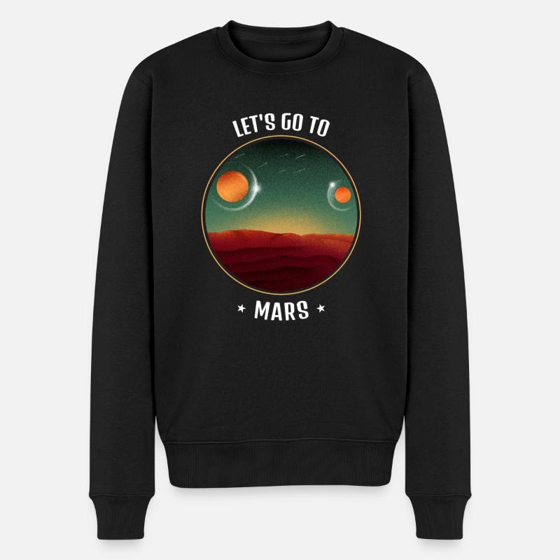 Mars Weltall Weltraum Space - Männer Premium Bio Pullover - Schwarz