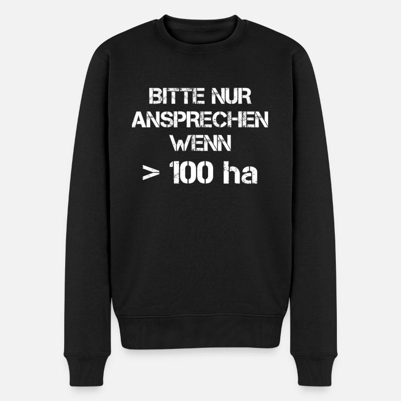 Landwirt Bauer Spruch Lustig Hektar - Männer Premium Bio Pullover - Schwarz
