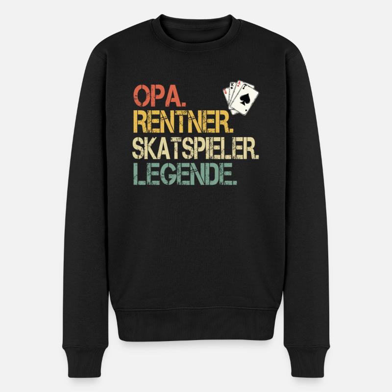 Opa Rentner Skatspieler Legende - Männer Premium Bio Pullover - Schwarz