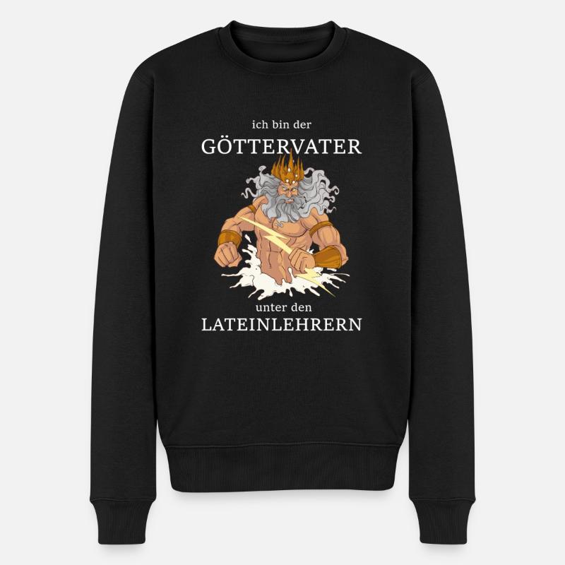 Lateinlehrer Jupiter Göttervater Lehrer Latein - Männer Premium Bio Pullover - Schwarz