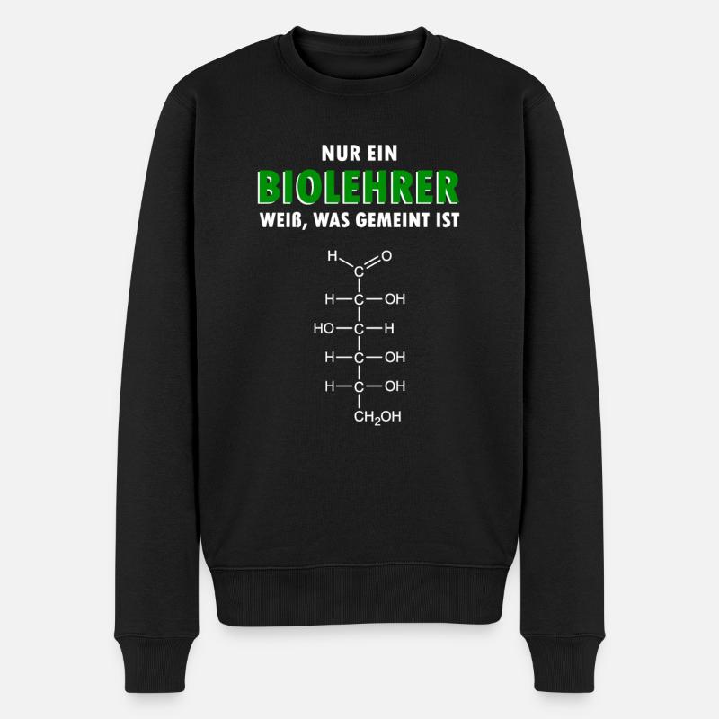 Glucose Biologie Lehrer Geschenk - Männer Premium Bio Pullover - Schwarz