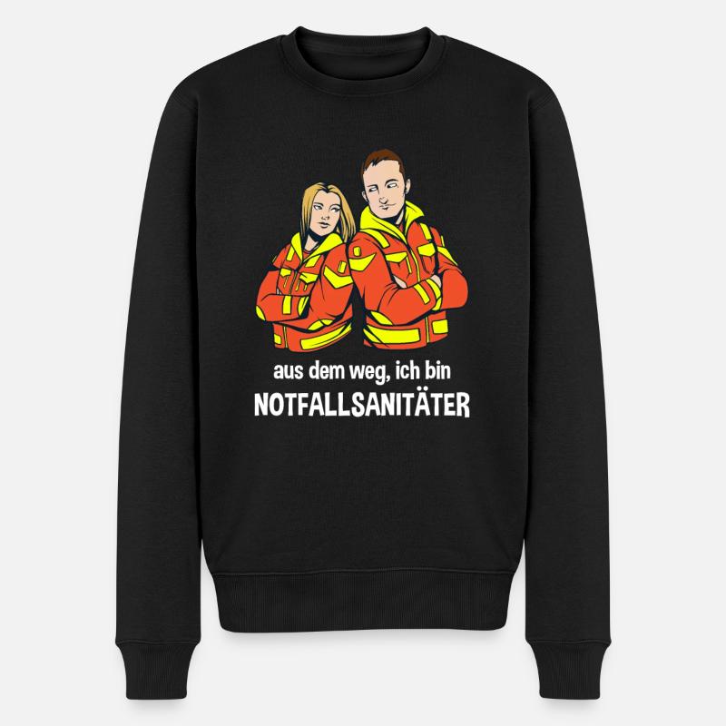 Aus dem Weg ich bin Notfallsanitäter - Männer Premium Bio Pullover - Schwarz