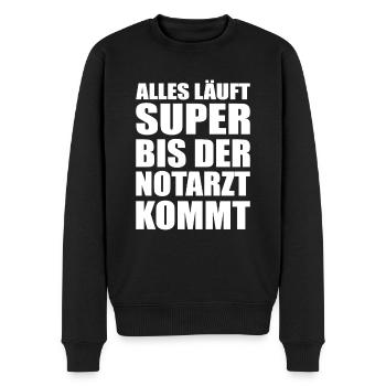 Rettungsdienst Notfallsanitäter Lustiger Spruch - Männer Premium Bio Pullover - Schwarz - Vorne - Nico (187cm)