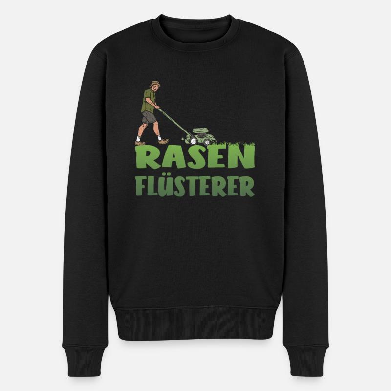 Rasenflüsterer Rasenmäher Hobbygärtner Rasen - Männer Premium Bio Pullover - Schwarz