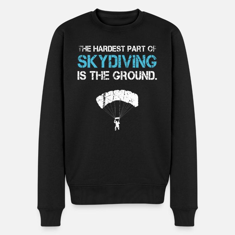 Fallschirmspringer Skydiving Skydiver Lustig - Männer Premium Bio Pullover - Schwarz