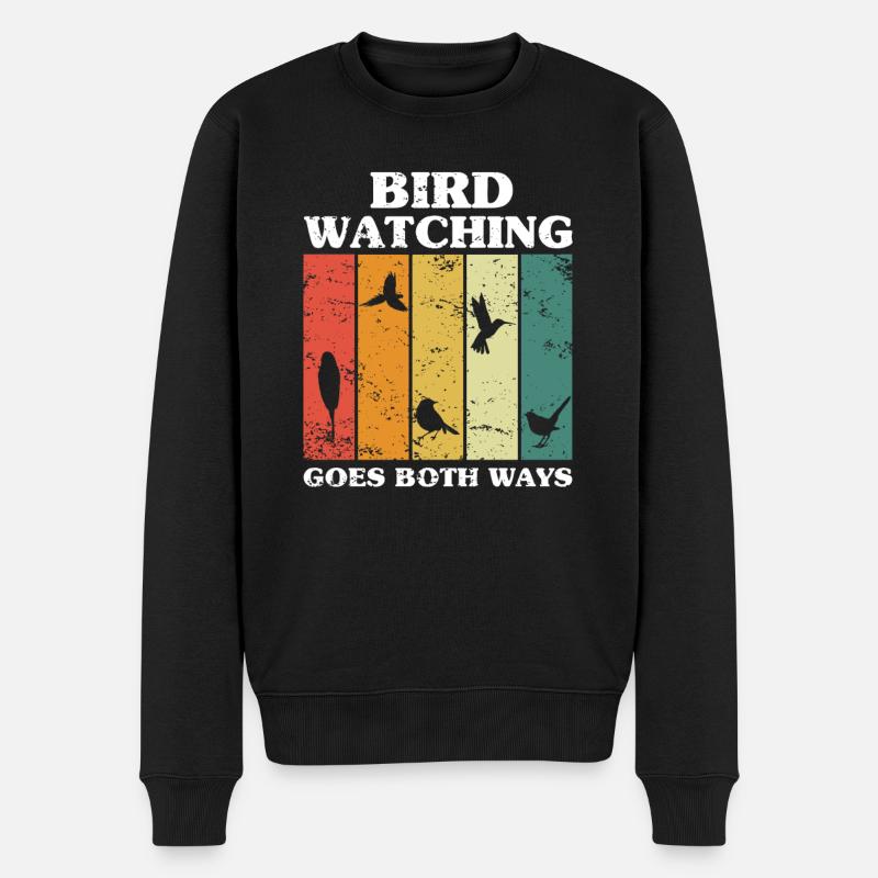 Vögel Beobachten Fernglas Vogel Abbildung - Männer Premium Bio Pullover - Schwarz