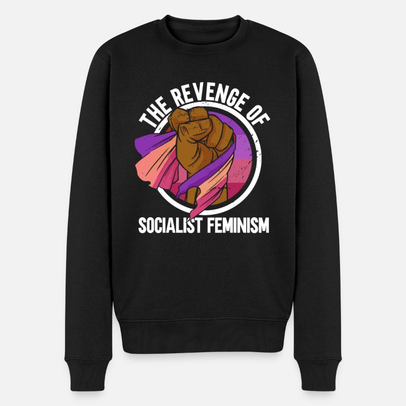 Die Rache des sozialistischen Feminismus - Männer Premium Bio Pullover - Schwarz