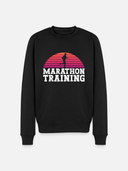 Marathon-Training - Marathonläufer Marathoner - Männer Premium Bio Pullover - Schwarz