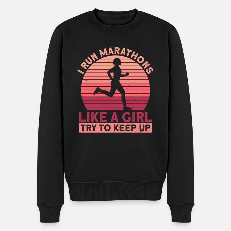 Women Marathon Marathon Runner Jogging - Pull Premium bio Homme - noir