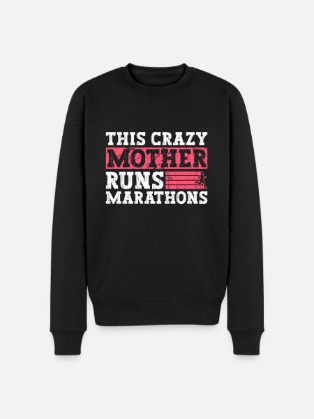 Diese verrückte Mutter läuft Marathon - Männer Premium Bio Pullover - Schwarz