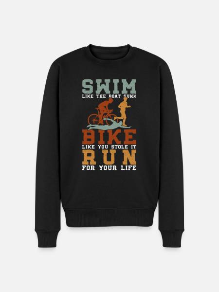 Triathlon Training Triathlet Geschenk - Männer Premium Bio Pullover - Schwarz