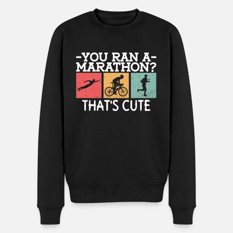 Triathlon Entraînement Fun Triathlète Cadeau - Pull Premium bio Homme - noir