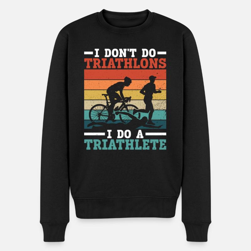 Triathlon Training Triathlet Geschenk - Männer Premium Bio Pullover - Schwarz