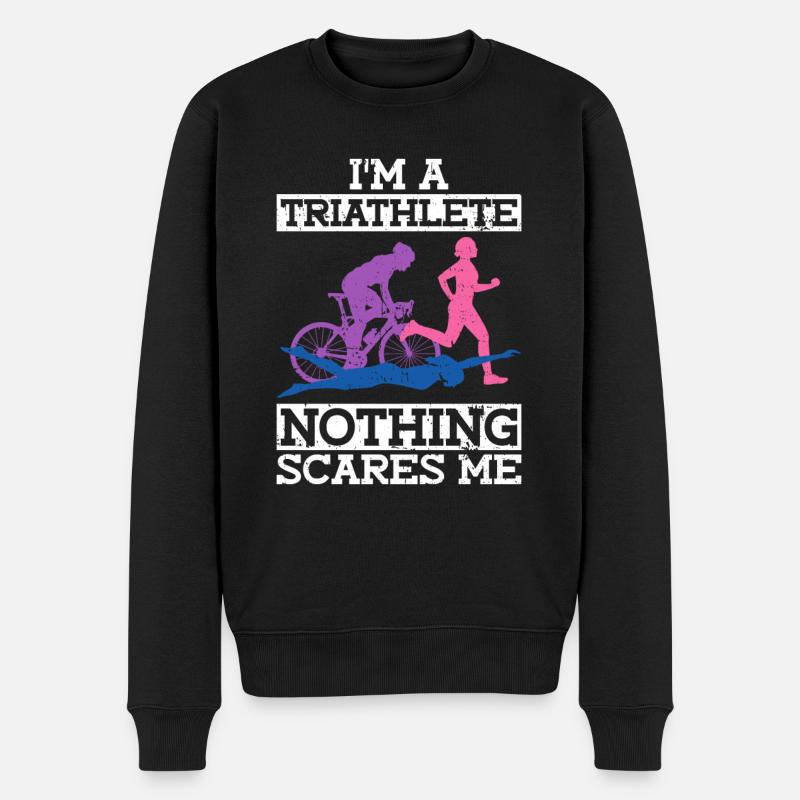 Triathlon Training Triathlet Frauen Mama - Männer Premium Bio Pullover - Schwarz