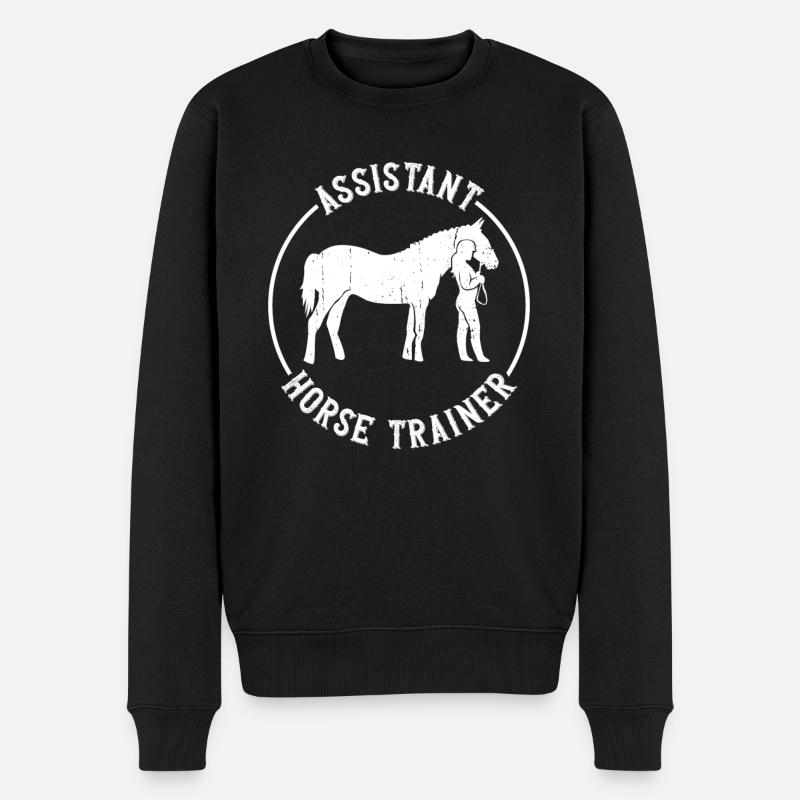 Assistent Pferdetrainer - Pferdetrainer Reiten - Männer Premium Bio Pullover - Schwarz