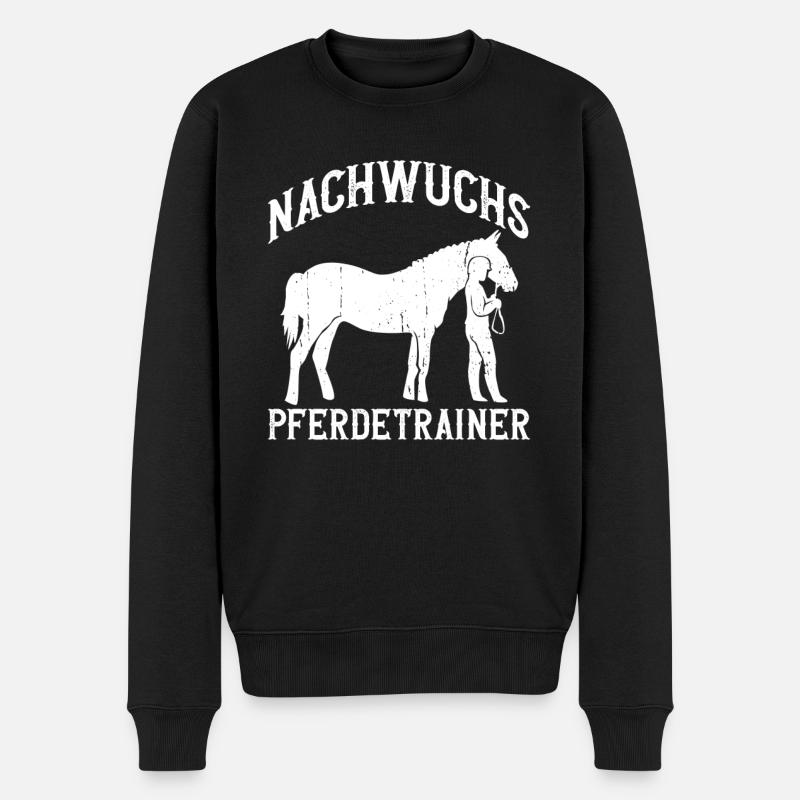 Nachwuchs Pferdetrainer - Pferdetrainer Reitlehrer - Männer Premium Bio Pullover - Schwarz