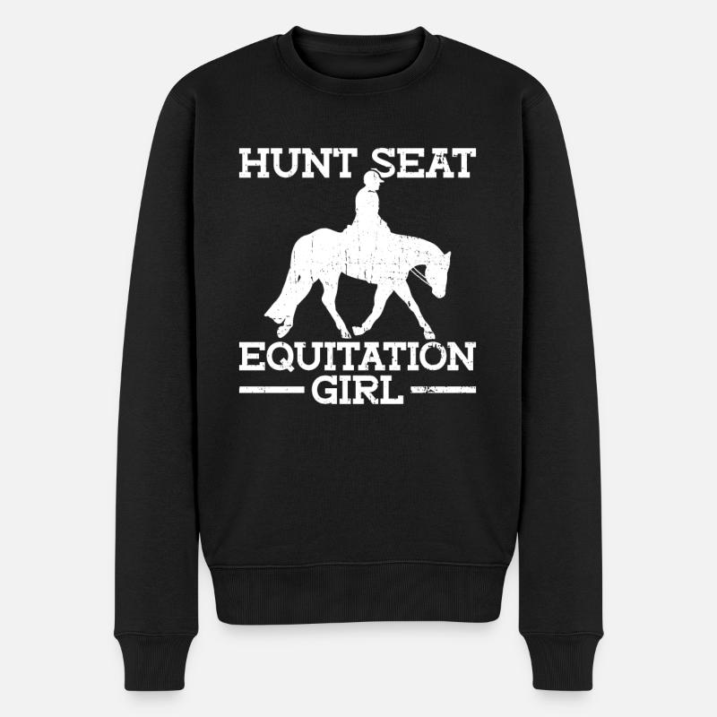 Chasse cavalier anglais équitation - Pull Premium bio Homme - noir