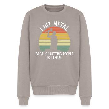 Blacksmith forge anvil metal worker funny saying - Men's Premium Organic Jumper - taupe - Front - Nico (187cm)
