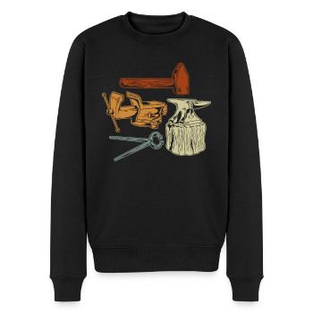 blacksmith forge anvil metal worker metal - Men's Premium Organic Jumper - black - Front - Nico (187cm)