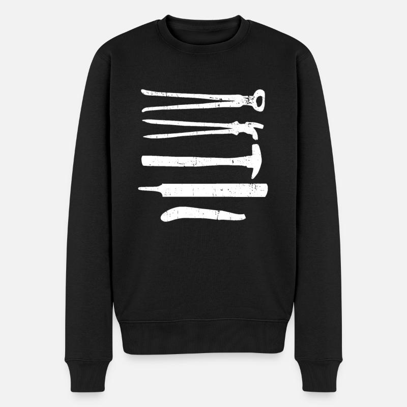 Hufschmied Schmiede Anivl Blacksmithing - Männer Premium Bio Pullover - Schwarz