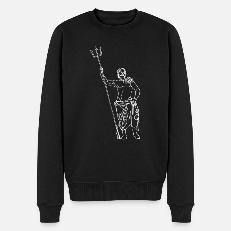 Poséidon Mythologie grecque Dieu grec - Pull Premium bio Homme - noir