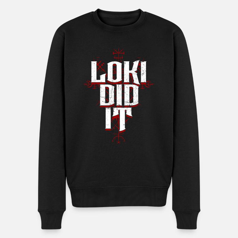 Loki Did It - Nordische Mythologie Wikinger - Männer Premium Bio Pullover - Schwarz