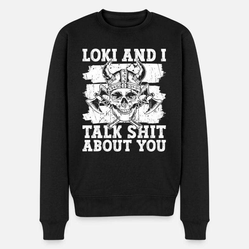 Nordische Mythologie Loki Wikinger Nordisch Gott - Männer Premium Bio Pullover - Schwarz