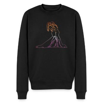 Zwei Bräute Oneline Art - Lesbische Hochzeit - Männer Premium Bio Pullover - Schwarz - Vorne - Nico (187cm)