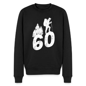 Wandern 60. Geburtstag Wanderer 60 Jahre Outdoor - Männer Premium Bio Pullover - Schwarz - Vorne - Nico (187cm)
