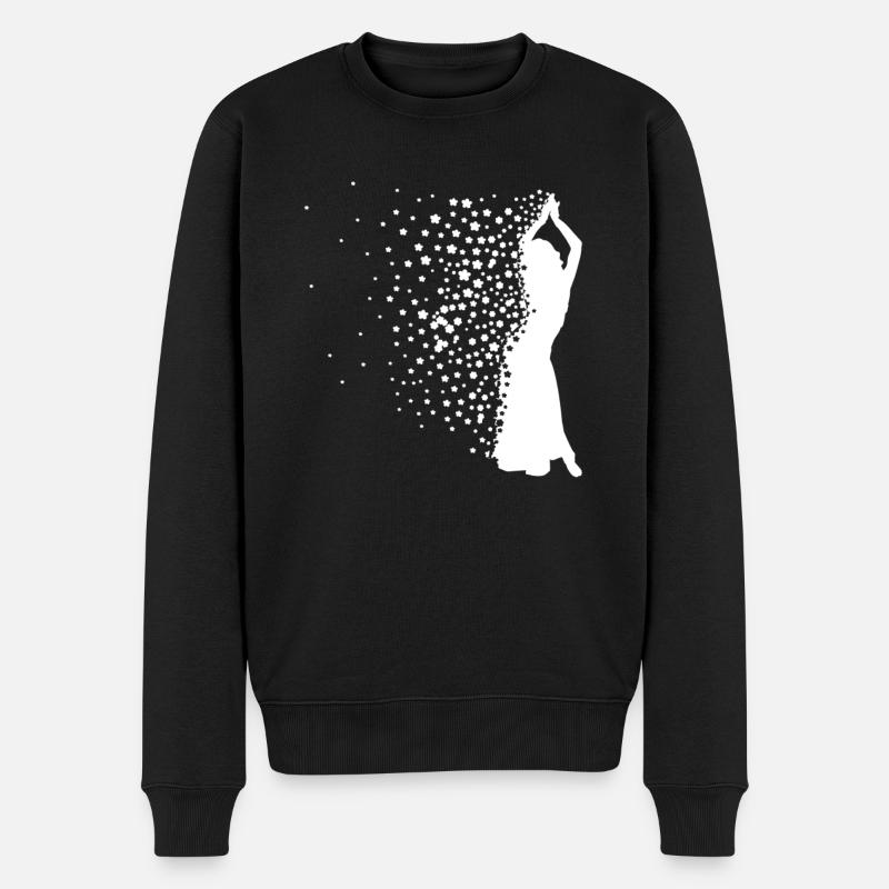 Bauchtänzerin + Blumen - Bauchtanz Tanzen - Männer Premium Bio Pullover - Schwarz