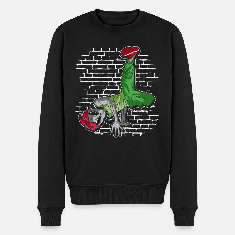 Breakdance Alien - Breakdance Hip Hop - Männer Premium Bio Pullover - Schwarz