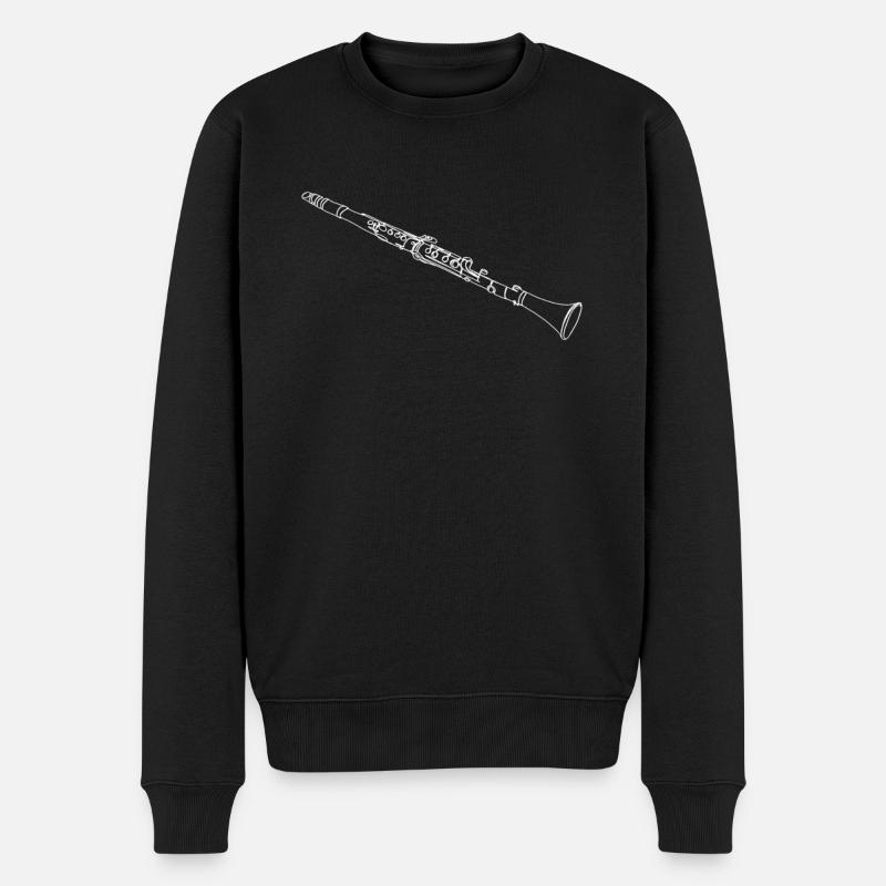 Klarinette Oneline Art - Klarinette Klarinettist - Männer Premium Bio Pullover - Schwarz