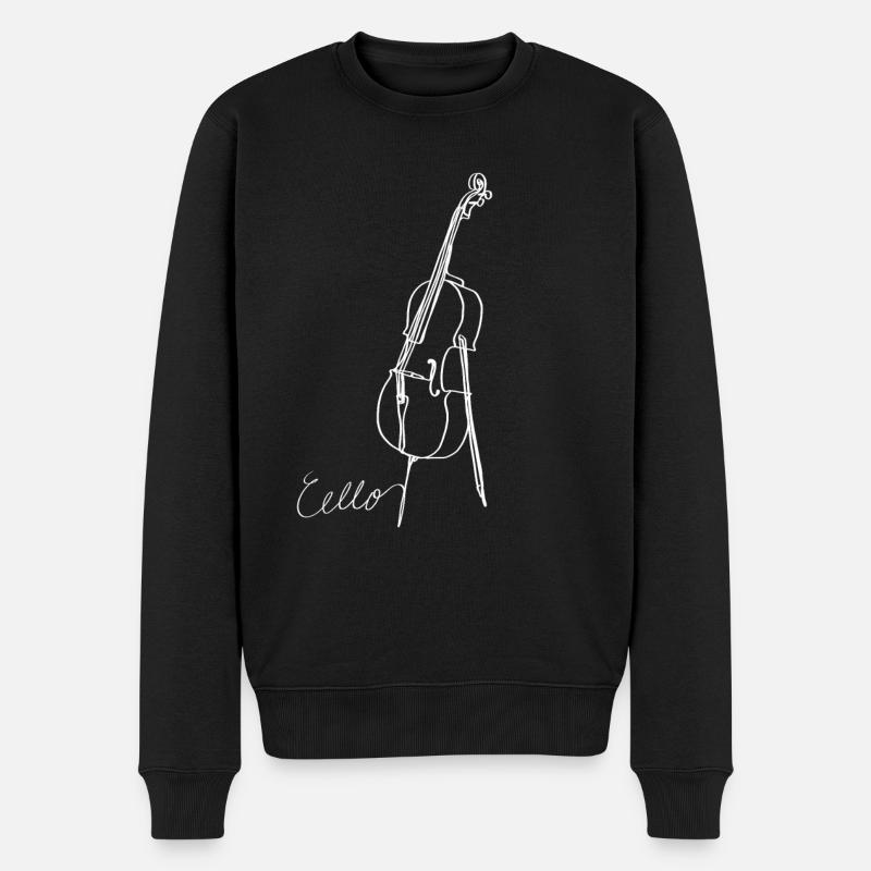 Cello Oneline Art - Cello-Musiker Cello-Spieler - Männer Premium Bio Pullover - Schwarz