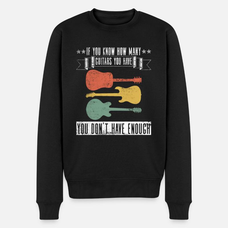 E-Gitarre Gitarrenspieler Gitarrist Rock Lustig - Männer Premium Bio Pullover - Schwarz