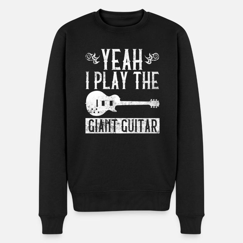Yeah, I Play The Giant Guitar - Bassgitarre Bass - Männer Premium Bio Pullover - Schwarz