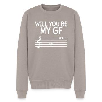 Willst du mein Gf sein - Piano Pianist - Men's Premium Organic Jumper - taupe - Front - Nico (187cm)