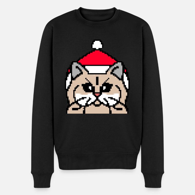 Noël pixelisé persan - Drôle - Pull Premium bio Homme - noir