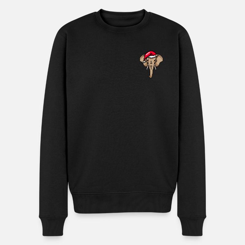 Éléphant pixelisé Noël - Drôles d’éléphants - Pull Premium bio Homme - noir