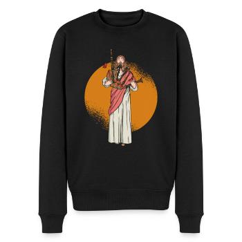 Jésus joue de la cornemuse - Ecossais - Pull Premium bio Homme - noir - Devant - Nico (187cm)