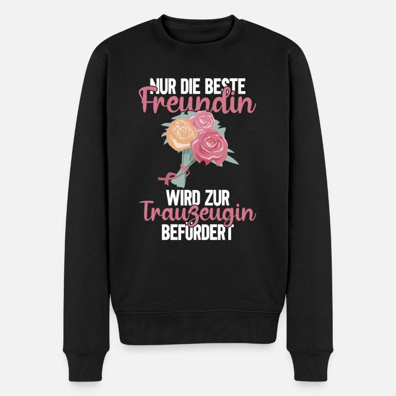 Beste Freundin Trauzeugin Braut Hochzeit - Männer Premium Bio Pullover - Schwarz