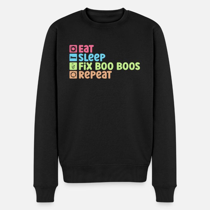 Kinder Krankenschwester Säugling Pädiatrie - Männer Premium Bio Pullover - Schwarz