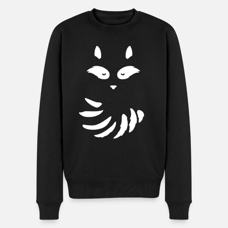 Augen Ohren Nase und Schwanz eines Waschbären - Männer Premium Bio Pullover - Schwarz