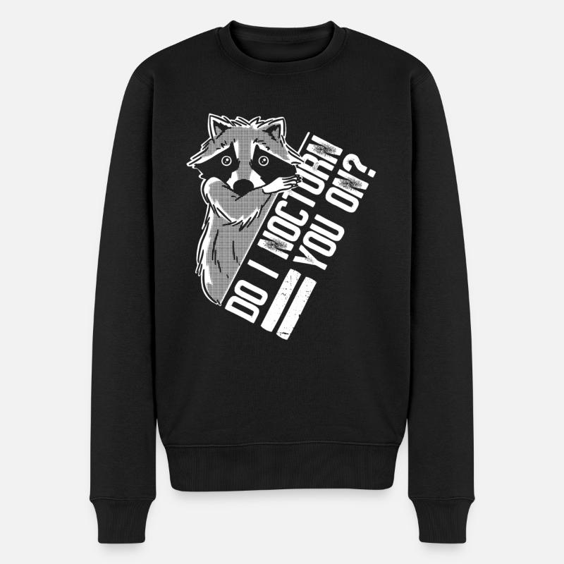 Ich schlafe mit dir - Lustiger Waschbär - Männer Premium Bio Pullover - Schwarz
