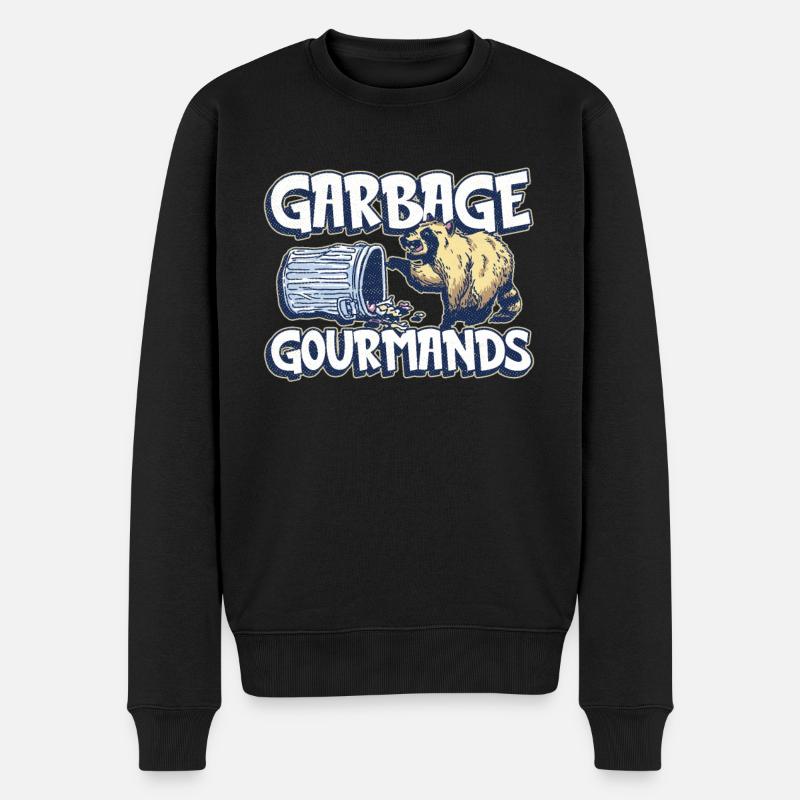 Garbage Gourmands - Lustiger Waschbär - Männer Premium Bio Pullover - Schwarz
