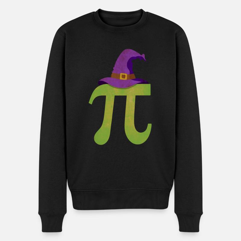 Pi Witch Hat - Pi Funny Math Halloween - Men's Premium Organic Jumper - black