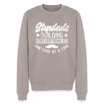 Stiefvater Vatertag Stiefpapa Geschenk Spruch - Männer Premium Bio Pullover - Taupe - Vorne - Nico (187cm)