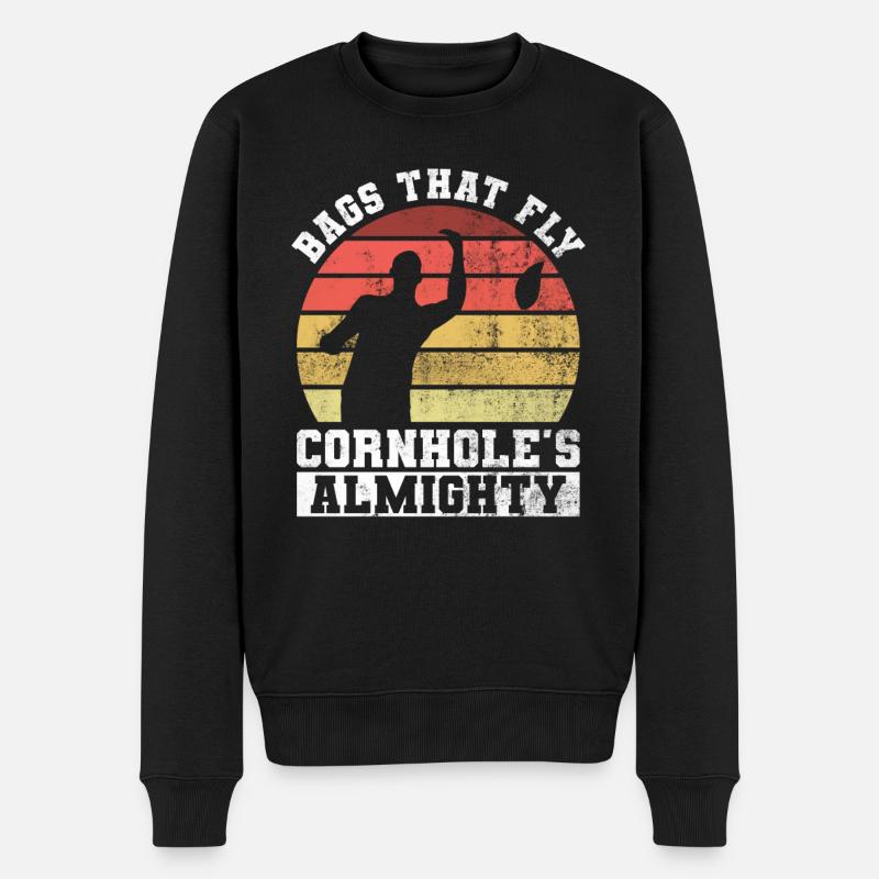 Cornhole Player Blind Hole - Funny Cornhole - Men's Premium Organic Jumper - black