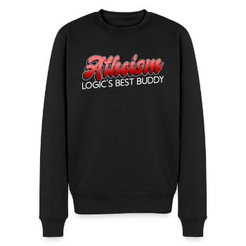 Atheismus - der beste Kumpel der Logik - Atheist - Männer Premium Bio Pullover - Schwarz - Vorne - Nico (187cm)